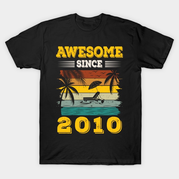 Awesome Since 2010 Vintage Birthday gift T-Shirt by mo designs 95